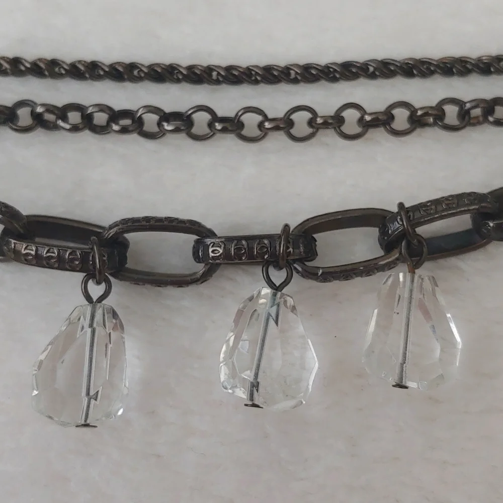 SALE: White House Black Market Triple Chain Bracelet with Dangling Crystals - Picture 5 of 7